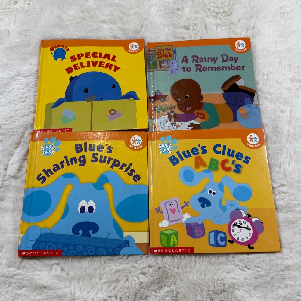 LOT OF 4 Scholastic Nick Jr Book Club Blue's Clues Oswald Little Bill 2000s
